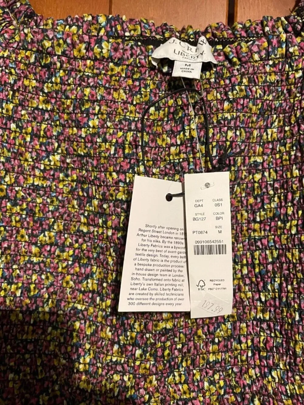 J.Crew Organic Cotton Daydream Midi Dress in Liberty® Busy Izzy Fabric Sz M